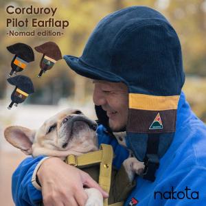 nakota ナコタ Corduroy Pilot Earflap  -Nomad edition- 帽子 キャップ フライトキャップ メンズ レディース 防寒 ブラック