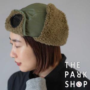 THE PARK SHOP ザ・パークショップ FLIGHT GOGGLE CAP フライトキャップ 帽子 レディース メンズ 耳あて 飛行帽 ファー 耳付き かわいい あたたかい 防寒 雪 ア