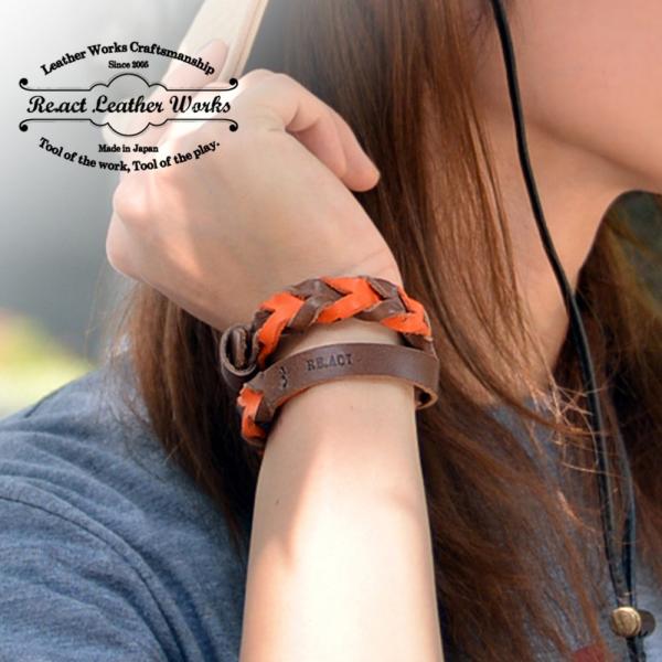 【爆買】RE.ACT リアクト 2連 レザー ブレスレット 牛革 オイル 日本製 レディース