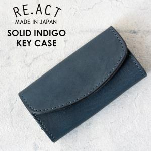 【爆買】REACT リアクト INDIGO KEY CASE SOLID INDIGO キーケース 牛革 ...