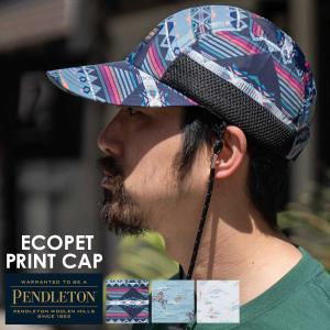 PENDLETON ペンドルトン ECOPET PRINT CAP メンズ レディース 帽子 チェック チェック柄 フリーサイズ サイズ調節可能 ブルー ネイビー オフホワイト
