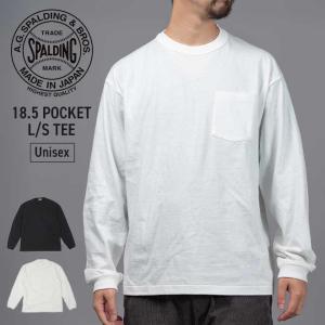 A.G.SPALDING&BROS エージースポルディング&ブロス 18.5 POCKET L/S TEE ロングスリーブ Tシャツ / メンズ トップス ロンT 長袖 カットソー 日本製