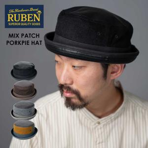 RUBEN ルーベン MIX PATCH PORKPIE HAT メンズ レディース 帽子 ポークパイ ハット 秋 冬 カジュアル ウール 人気 ブランド ブラック グレー