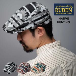 「爆買」RUBEN ルーベン NATIVE HUNTING メンズ レディース 帽子 ハンチング 秋 冬 ブランド 人気 おしゃれ ネイティブ サイズ調節 柄 カジュアル
