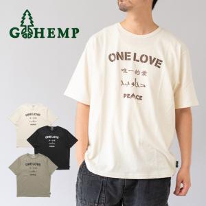 GOHEMP ゴーヘンプ ONE LOVE WIDE FITS TEE ウェア ティーシャツ インナー ロゴ プリント メンズ レディース 半袖 ワイド コットン 綿