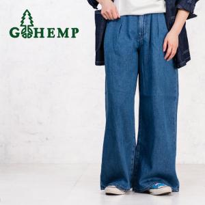 GOHEMP ゴーヘンプ MONROE BAGGY PANTS usedwash ユーズドウォッシュ デニム パンツ デニムパンツ ヘンプコットン バギーパンツ メンズ レディース 春 夏 秋 冬