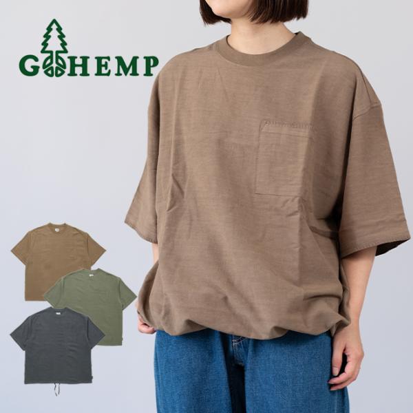 GOHEMP ゴーヘンプ YURURI EMB CREW ウェア トップス 半袖  クルーシャツ t...