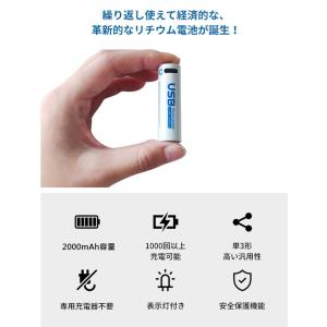 単3形 単4形充電式 電池 1000回使用可能...の詳細画像1