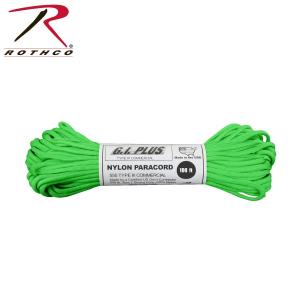 【米軍】Rothco（ロスコ）　パラコード 30M（Nylon Paracord Type III 550 LB 100FT）【セーフティーグリーン】 397｜nammara-store