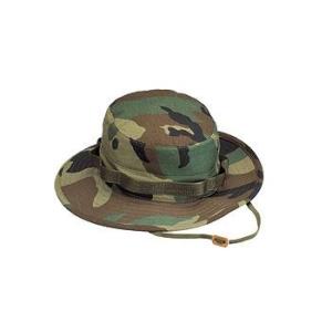 【米軍】Rothco（ロスコ）　リップストップ・ブーニーハット（ジャングルハット） （100% Cotton Rip-Stop Boonie Hat）【ウッドランド迷彩】｜nammara-store