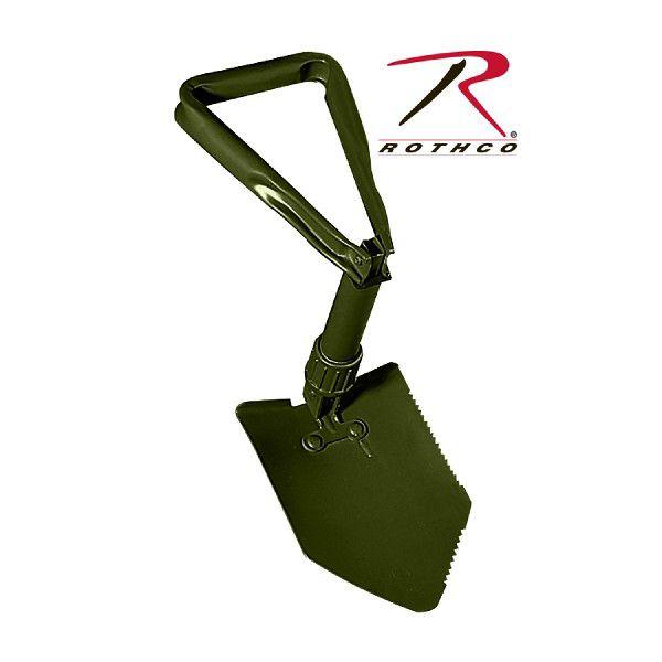 【米軍】Rothco（ロスコ）　三つ折式シャベル　収納ケース付（Tri-Fold Shovel w/...