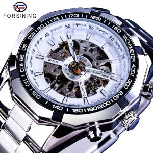 Forsining メンズ 海外腕時計 機械式時計 トゥールビヨン ダイヤルデザイン White Silver｜namo