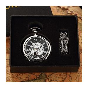 懐中時計 ヴィンテージ シルバー スチームパンク 機械式 ネックレス