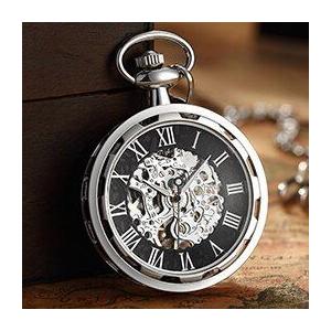 懐中時計 ヴィンテージ シルバー スチームパンク 機械式 ネックレス