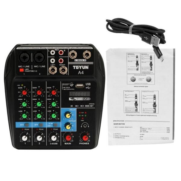 サウンドミキシングコンソール レコード48 V ファンタムパワーモニター AUXパスプラスエフェクト...