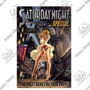 メタル サイン ブリキ 看板 金属 プレート アメリカン 雑貨 昭和 レトロ ポスター セクシー ピンナップ ガール mepn001