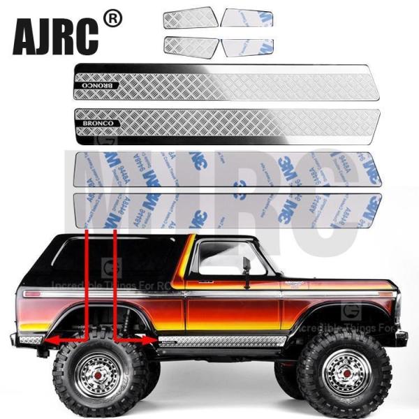 ラジコン スクラッチ防止用 サイドスカート メタルバッジ トリムストリップ トラクサス TRX-4 ...