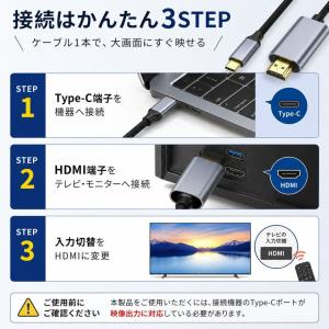 タイプC HDMI 変換ケーブル 2m Typ...の詳細画像4