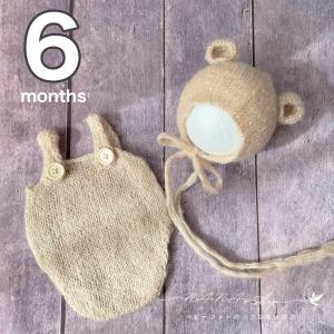 オレンジ♪鏡餅ボンネット 編み込みロンパースセット　ニューボーンフォト撮影衣装 オレンジ♪鏡餅ボンネット 編み込みロンパースセット ニューボーン