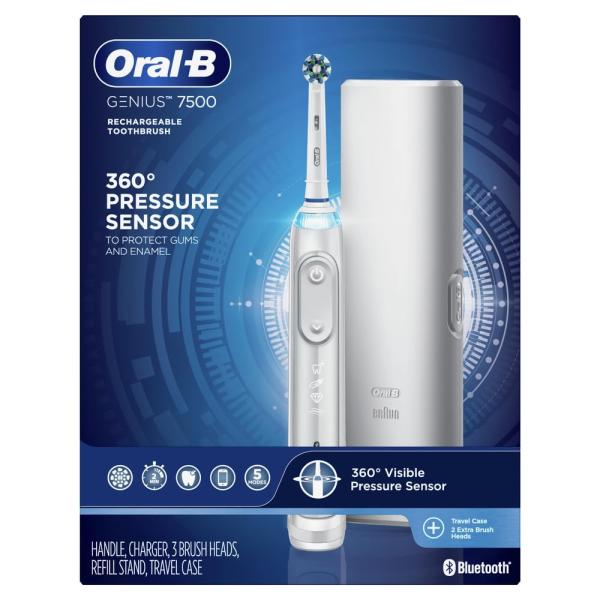 Oral-B 7500電動歯ブラシ交換用ブラシヘッド付きトラベルケース%ホワイト