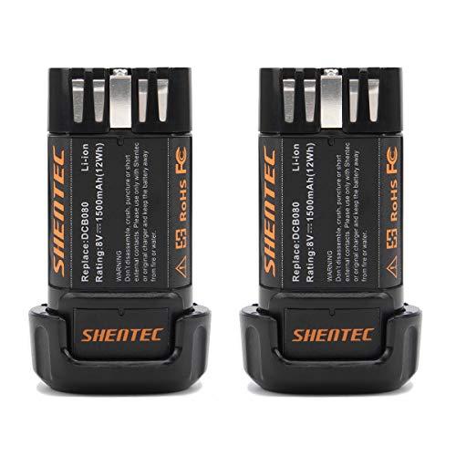 Shentec 1500 mAh 8ボルト交換電池DEWALT DCB 080 Dewalt DCF...