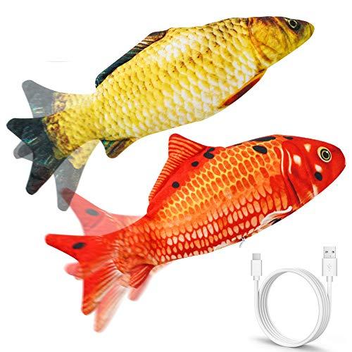ATOPCARE 2 Pack Flopping Fish Cat Toy Moving Cat F...