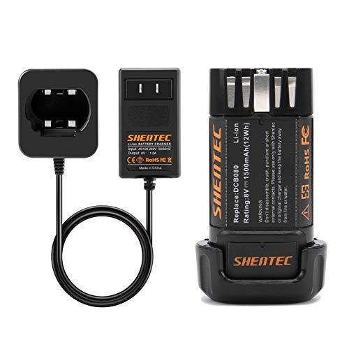 Shentec 1500 mAh 8ボルト交換電池DEWALT DCB 080 Dewalt DCF...