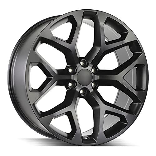 Strada OEレプリカスノーフレークフラットブラック-22 X 9-6 x 139.7ボルトパタ...