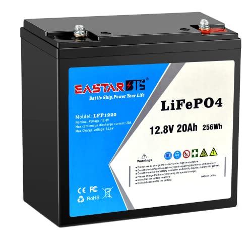 EASTAR BTS 12 V 20 Ah LiFePO 4電池、5000+サイクルディープサイクル...