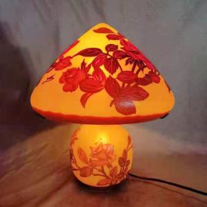 ユミアールヌーボーエミール・ガレ風ドームナンシー技法ナイトスタンド アールヌーボーランプ エミール・ガレ風 ドームナンシー技法