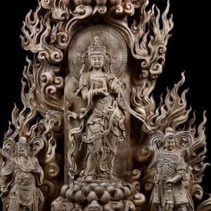 【天然沈香木彫】大きな仏像◆南無観世音菩薩 ◆...の詳細画像1