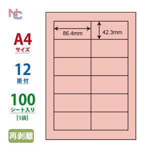nana CL-11B(L) カラーラベルシール 1袋 100シート ブルー A4 12面