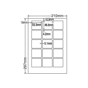 LDW15MB(L) ラベルシール 1袋 100シート A4 15面 53.3×46.6mm 宛名ラベル 東洋印刷 マルチタイプ ナナワード LDW15MB｜nana