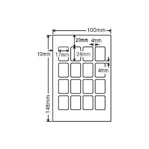 SCJH1(L) 光沢ラベルシール 100シート はがきサイズ 16面 17×24mm