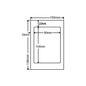 SCJH6(S) 光沢ラベルシール 12シート はがきサイズ 1面 80×108mm