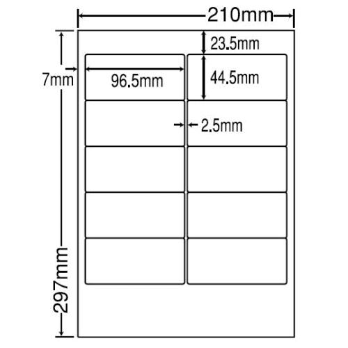 TSA210(L) ラベルシール 1袋 100シート A4 10面 96.5×44.5mm 宛名ラベ...
