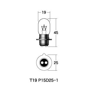 M＆Hマツシマ　ヘッドライト球　12V30/30W　クリア　2輪車用ヘッド球　1P2015｜nanacompany