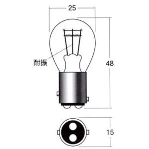 M＆Hマツシマ　ストップ/テール球　12V18/5W　クリア　2輪車用口金球　耐震モデル　1P340...