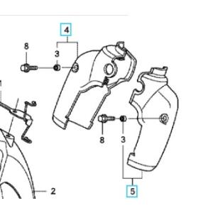 [純正部品] スーパーカブ110(JA07)　フロントフォークカバー左右セット　　コルチナホワイト(...