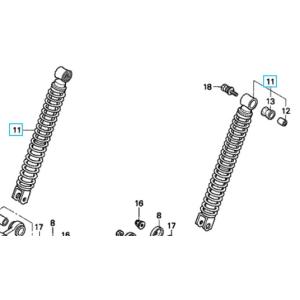 [純正部品] フロントクッションASSY　1本　スーパーカブ50/70/90(C50/AA01/C70/HA02)　51400-GK4-971｜nanacompany