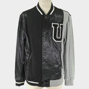 uniform experiment(ユニフォームエクスペリメント) RECONSTRUCTION STADIUM JACKET  メンズ アウター ナイロン  スタジャン ブルゾン ブラック/黒｜nanainternational