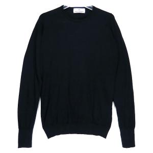 uniform experiment ユニフォームエクスペリメント 19AW JOHN SMEDLEY CREW NECK KNIT UE-192080 ジョン スメドレー クルーネックニット セーター ブラック｜nanainternational