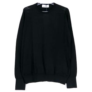 uniform experiment ユニフォームエクスペリメント 20AW JOHN SMEDLEY COTTON CREWNECK KNIT ジョン スメドレー コットン クルーネック ニット ブラック｜nanainternational