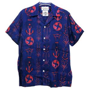 WACKO MARIA ワコマリア x WOLF'S HEAD ウルフズヘッド 19SS S/S HAWAIIAN SHIRT ショートスリーブ ハワイアン シャツ ブルー 半袖 アロハシャツ｜nanainternational