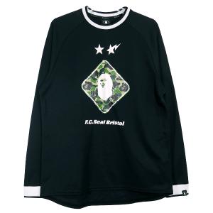 F.C.Real Bristol エフシーレアルブリストル  x A BATHING APE ア ベイシング エイプ 19SS BAPE x F.C.R.B. L/S EMBLEM TEE FCRB-190108 エンブレム ロンT｜nanainternational