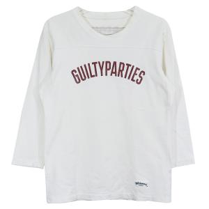 WACKO MARIA ワコマリア GUILTY PARTIES FOOT BALL TOP ギルティ パーティー フットボール トップ ホワイト 七分袖 ロングスリーブ Tシャツ ロンT｜nanainternational