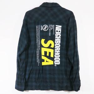 NEIGHBORHOOD ネイバーフッド x WIND AND SEA ウィンダンシー 20SS NHWDS/C-SHIRT.LS 201AQWSN-SHM01S チェック シャツ ロングスリーブ ブラック 長袖｜nanainternational