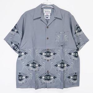 WACKO MARIA ワコマリア x WOLF'S HEAD ウルフズヘッド S/S HAWAIIAN SHIRT(TYPE-5) WOLFSHEAD-WM-HI11 ショートスリーブ ハワイアン シャツ グレー アロハ｜nanainternational