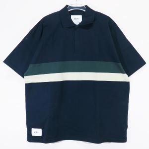 WTAPS ダブルタップス 23SS MC/SS/COTTON.TEXTILE 231ATDT-CSM23 ポロシャツ ショートスリーブ コットン テキスタイル ネイビー｜nanainternational