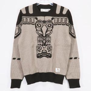 NEIGHBORHOOD ネイバーフッド 14AW TOTEM/W-CREW.LS 142FUNH-KNM01 トーテム ウール クルー ロングスリーブ ニット ベージュ トップス セーター｜nanainternational